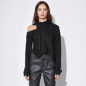 RtA Black Asymmetrical Cutout Sweater